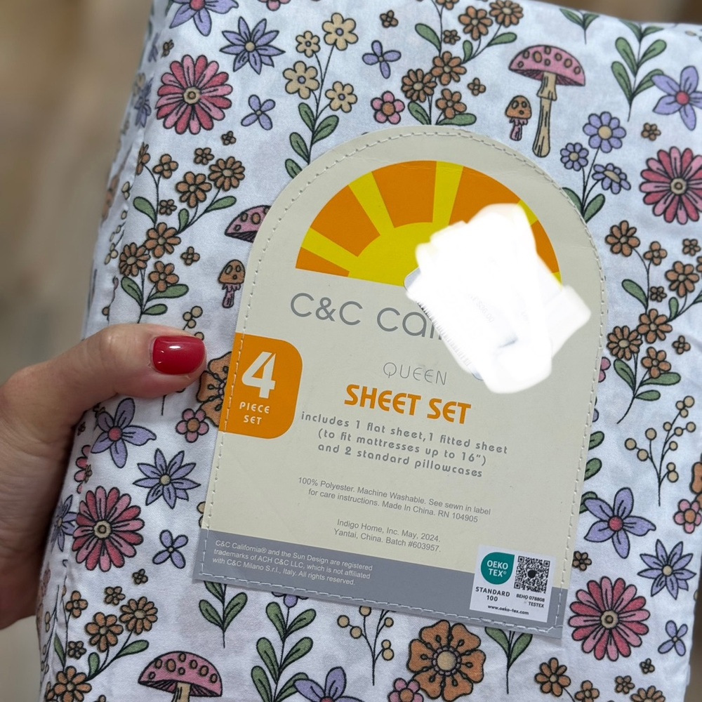 C&C California Floral Sheet Set - Queen